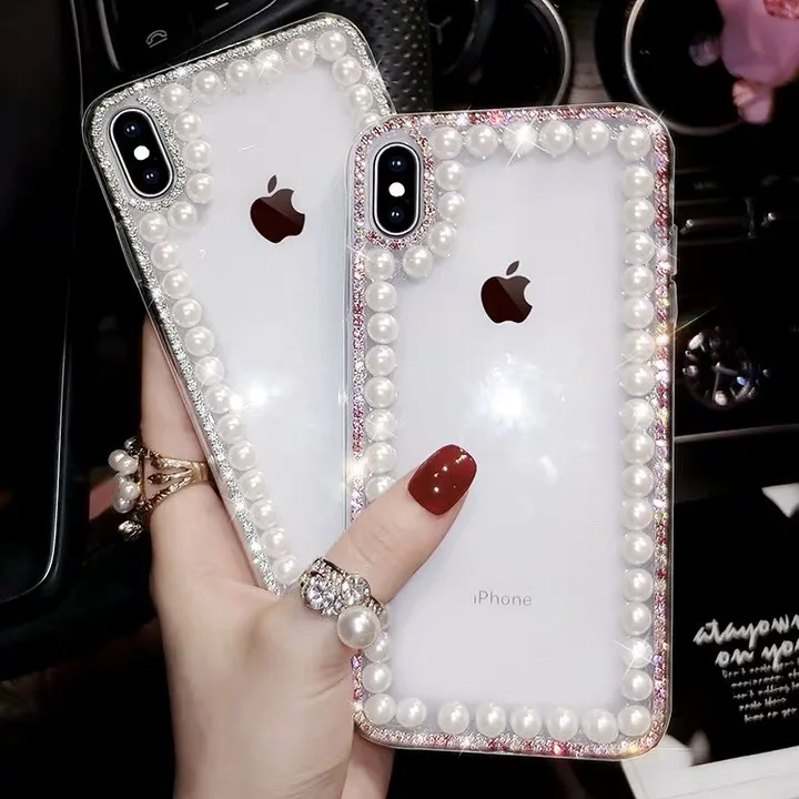 Блестящие жемчужные прозрачные чехлы сделай сам для телефона iPhone 12 11 Pro Max XR XS MAX X 8