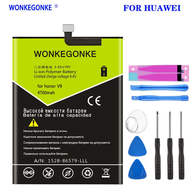 

WONKEGONKE 4700mAh HB376994ECW для Huawei Honor 8 Pro Honor V9 HonorV9 DUK-AL20 DUK-TL30 батареи