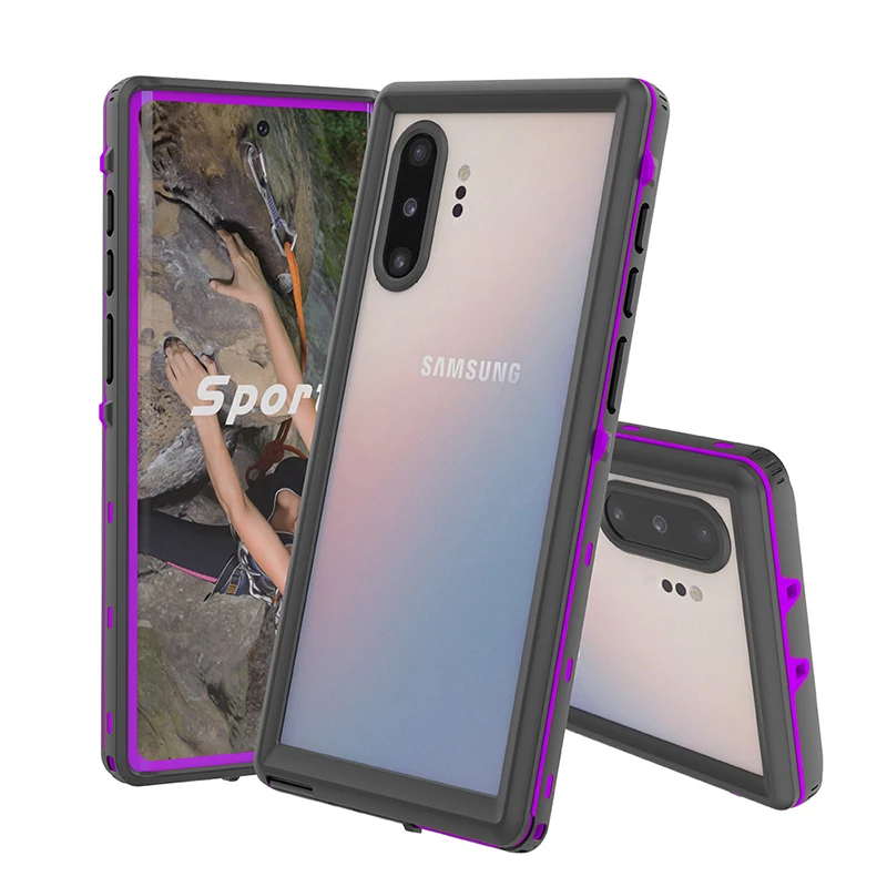 Фиолетовый IP68 Водонепроницаемый чехол для телефона для samsung Galaxy Note 10 Plus 9 8 10+ Водонепроницаемый защитный чехол для дайвинга для samsung S9 S10 Plus - Цвет: Фиолетовый