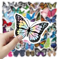 50pcspack butterfly stickers for laptop skateboard guitar stationery fridge bottle waterproof decals car motorcycle decoration