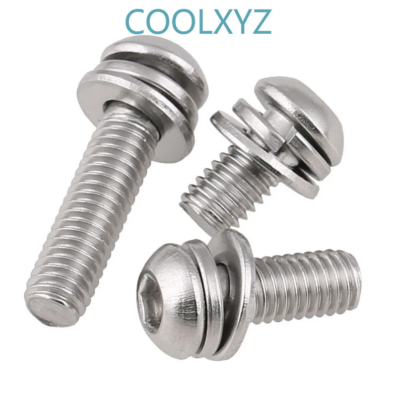 304 головка из нержавеющей стали/головка диска шестигранный Комбинированный винт