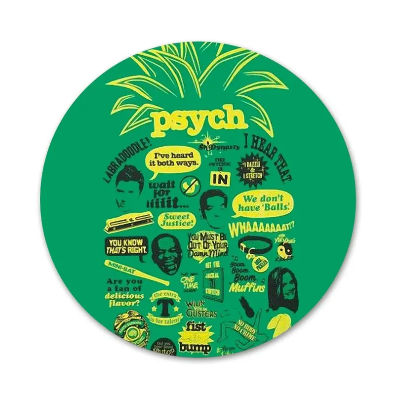 

58mm Psych Shawn and Gus Badge Brooch Pin Accessories For Clothes Backpack Decoration gift