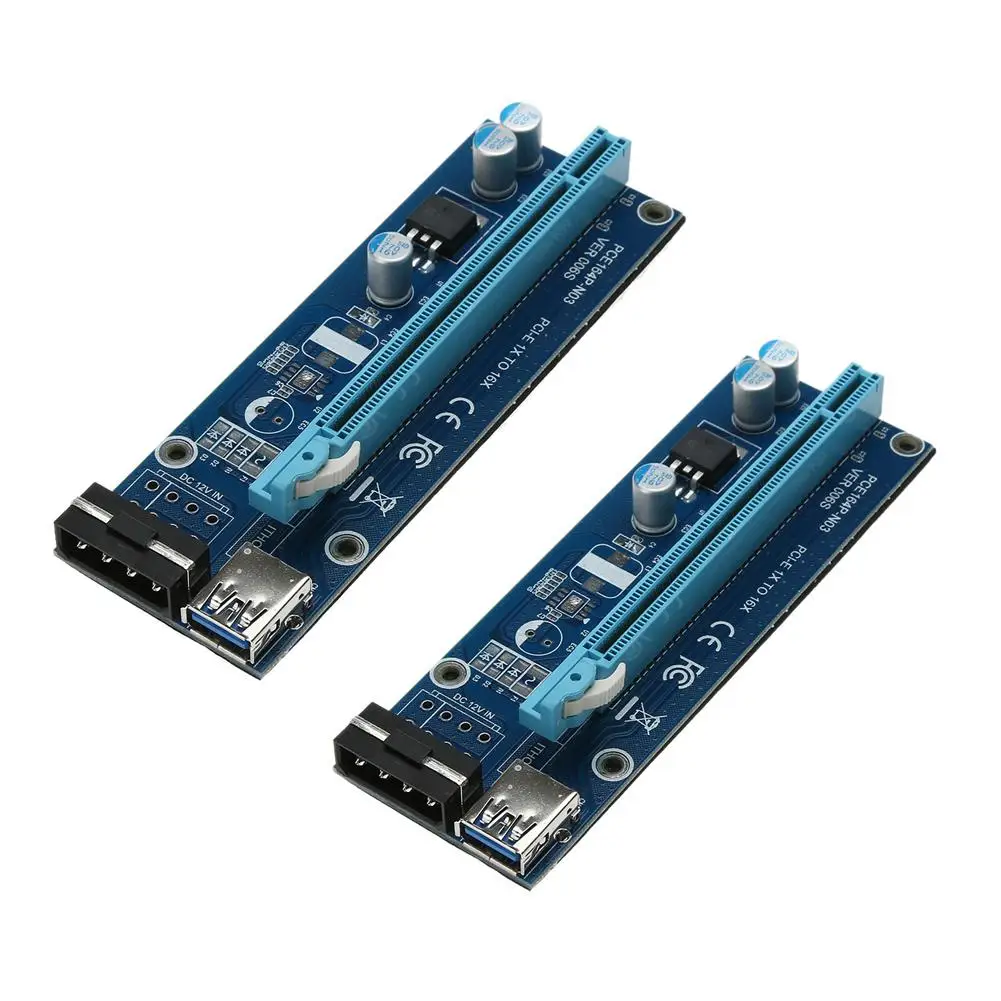 

USB 3.0 PCI-E Express 1x to16x Extender Riser Card Adapter SATA Power Cable for Bitcoin Mining USB Cable 300mm 600mm