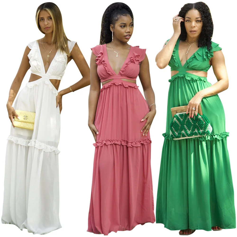 

Женское платье с V-образным вырезом, без рукавов