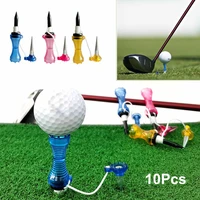10pcs spring golf tees unbreakable plastic 7080mm long bulk reusable flexible tee lift step for men women practice training