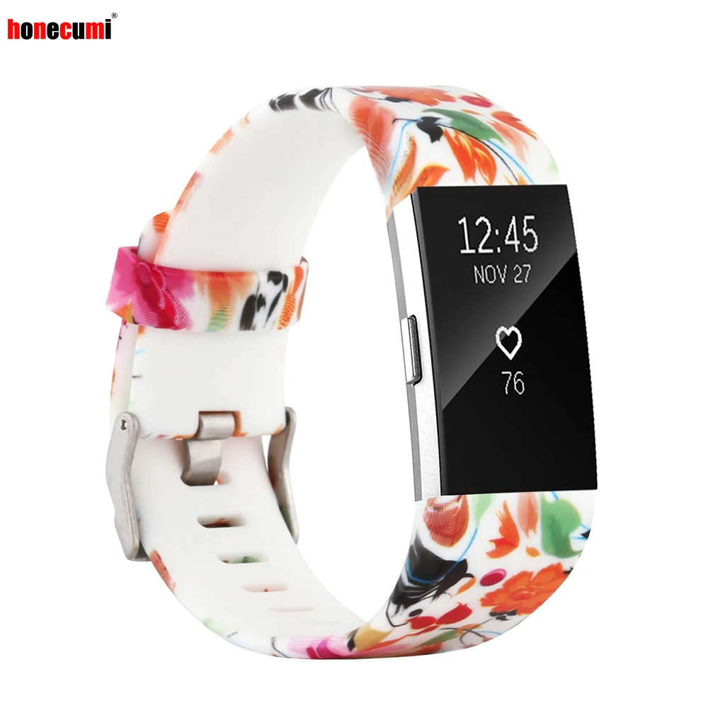 Honecumi Замена для браслета Fitbit Charge 2 Силиконовый умный Браслет ремешок спортивная