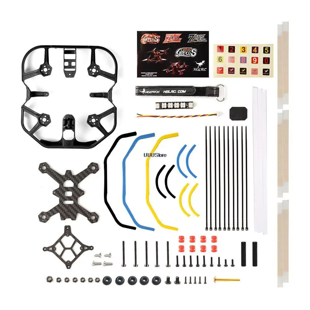 HGLRC KT20-repuesto de Dron de carreras de fibra de carbono, Kits de marco de largo alcance, 2 pulgadas, FPV, 90mm, 3K-4