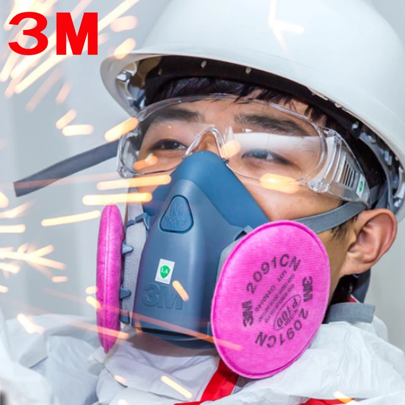 7 в 1 Костюм Спрей Краски респираторные маски для 3M 7502 2091 P100 промышленности респиратор Fliters