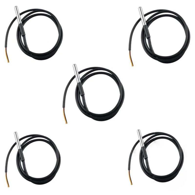 

10PCS Waterproof 18B20 Temperature Probe Temperature Sensor Stainless Steel Package -100cm Wire (DS18B20)