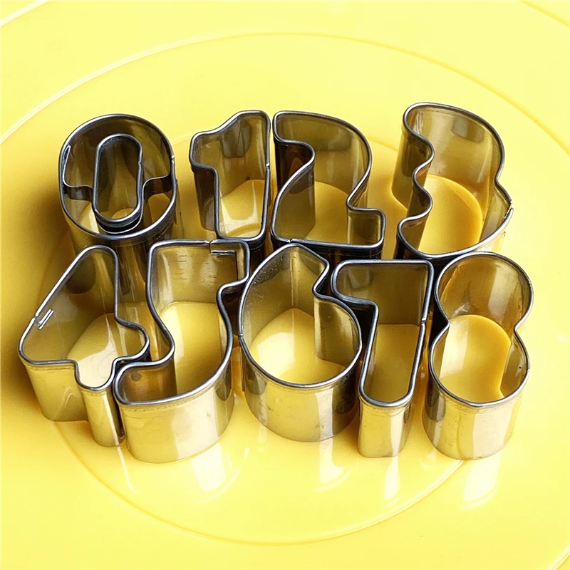 

9Pcs/Set Numbers Cookie Cutters Stainless Steel 0-8 Mini Digital Cake Biscuit Fondant Mold DIY Baking Decorating Tools Suit