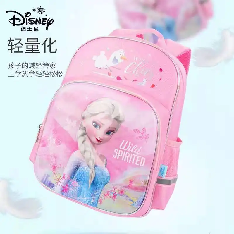 Disney Frozen School Bags For Girls Elsa Anna Primary Student Shoulder Orthopedic Backpack Grade 1-3 Large Capacity Gift Mochila