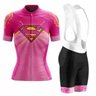Новинка, Женский комплект из Джерси с коротким рукавом для велоспорта, одежда для велосипедной команды, женская одежда для велосипедных тренировок, профессиональная одежда для велоспорта