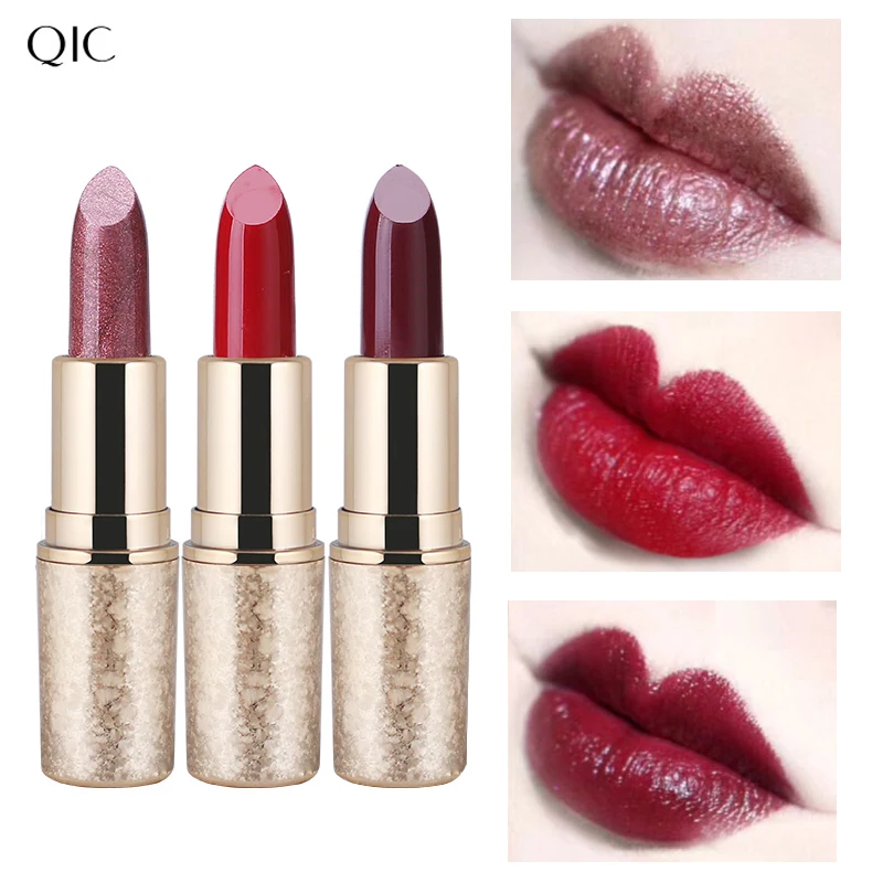 

QIC Limited Snow Ball Lipstick Mermaid 6 Colors Diamond Glitter Lipstick No-Fading Metallic Luster Lipstick Makeup Cosmetics