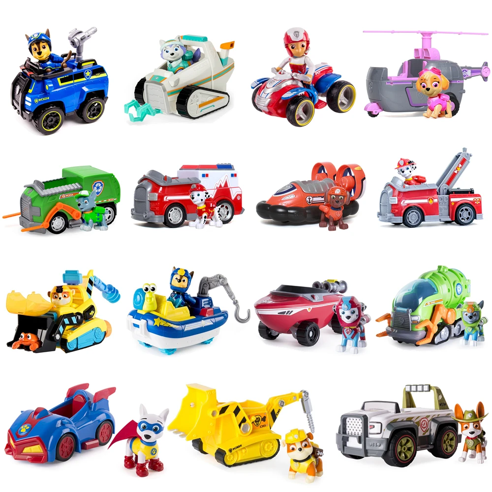 

Genuine Paw Patrol Rescue Dog Puppy Set Toy Car Patrulla Canina Toys Action Figure Model Everest Ryder Vehicle Car Children Gift
