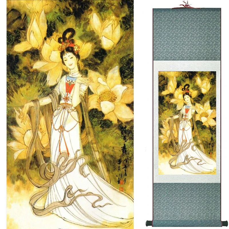 

Pretty girl painting Chinese Art Painting Home Office Decoration Chinese painting art figure painting 2019072623