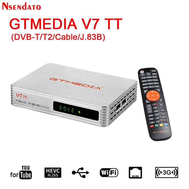 Спутниковый ТВ приемник GTMEDIA V7 TT полный H.265 DVB T/T2/кабель цифровой Wi Fi для YouTube USB