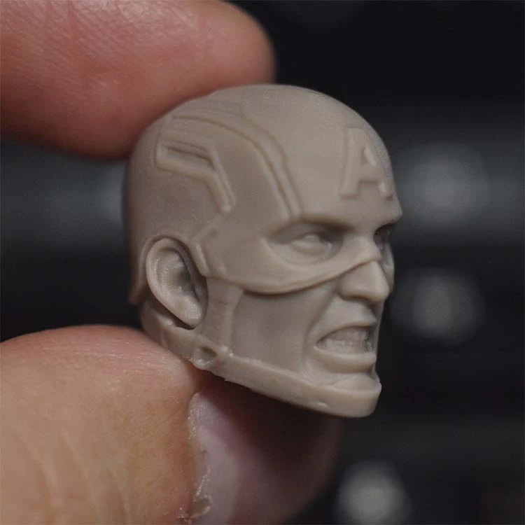 Модель мужской головы в масштабе 1/12 Неокрашенная версия зола для 6-дюймовых