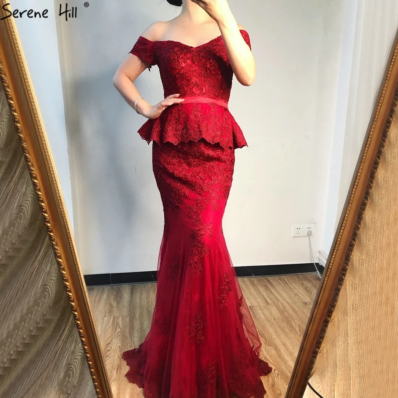 Красное вино Русалка Кристалл Сексуальные вечерние платья 2021 без рукавов