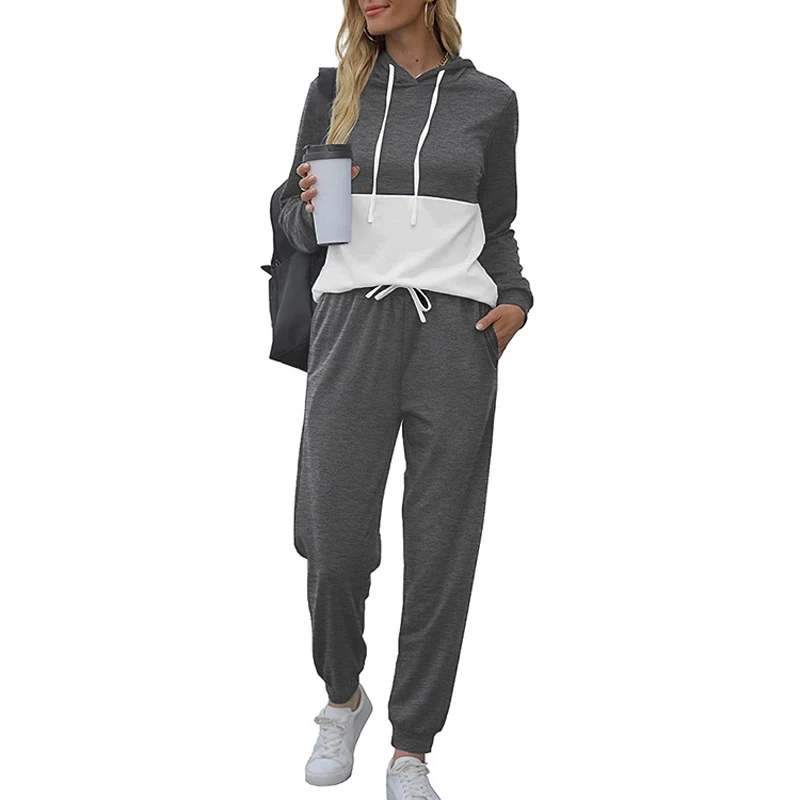 Sungtin 2 Piece Sets Women Fashion Casual Hooded Sweatershirts Plus Size Elastic Sport Pant Spring Autumn Loose Tracksuit 2022 |