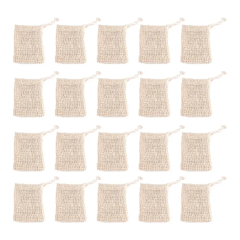 

20Pcs/Set Unique Soap Holder Bag Eco-friendly Wear-resistant Lightweight Easy to Foam Skin-friendly Soap Pouch for Bathroom