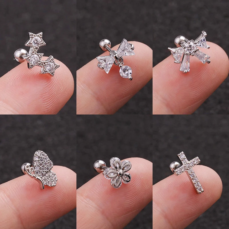 

Серьги-гвоздики из Нержавеющей Стали Для Пирсинга Ушей, украшение для прокола хряща козелка и раковины, аксессуары для женщин, 1 шт., 2020