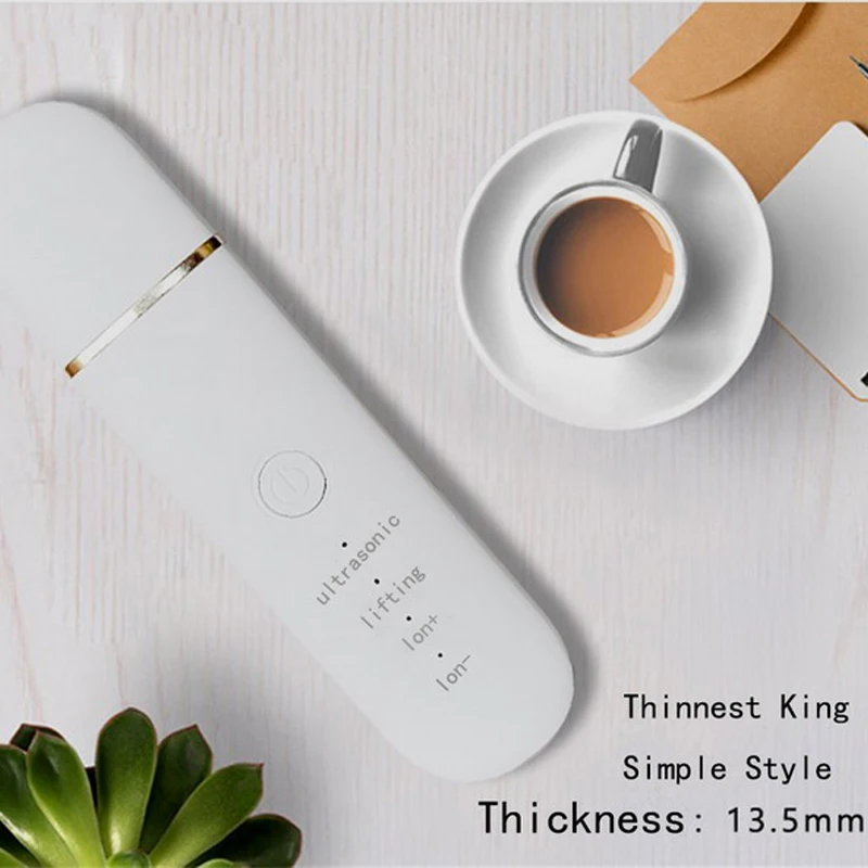 

Small Ultrasonic Skin Scrubber Facial Beauty Device Cleaning Facial Skin Tightening Spatula Peeling Beauty machine Woman