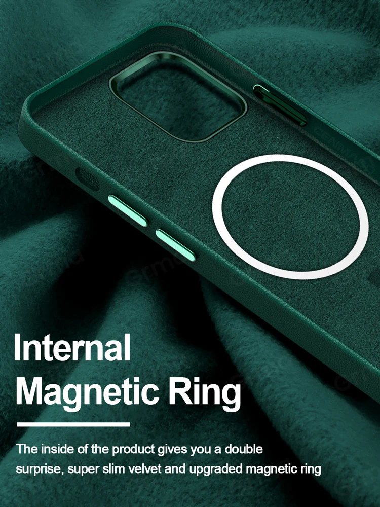 grma original magnetic pu leather phone case for apple iphone 12 mini 12 pro max liquid silicone back cover for magnetic charger free global shipping