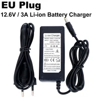 10PCS Liitokala 12.6V 3A Lithium Battery Charger 3 series lithium Cbattery 12V battery charger DC 5.5*2.1MM+US EU AC power cord