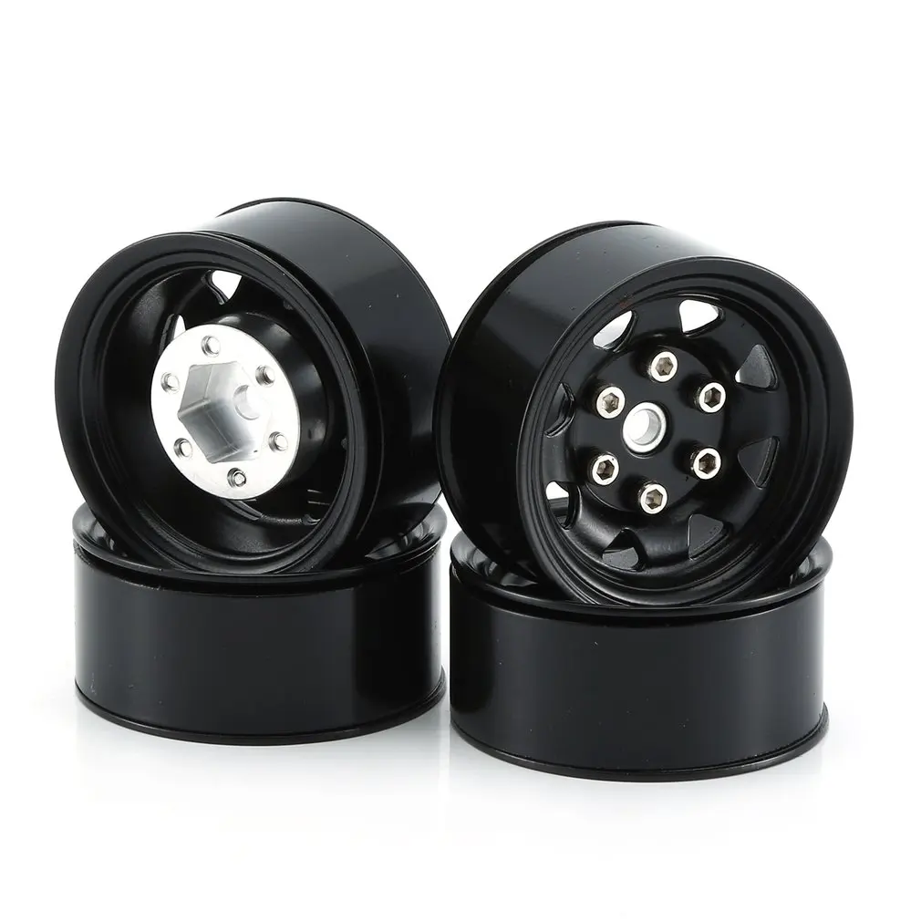 

Metal Wheel Rim 4PCS Beadlock Wheel Hub 1.55 Inch RC Car Black Aluminum Alloy Wheel Rim for 1/10 RC Car tracker