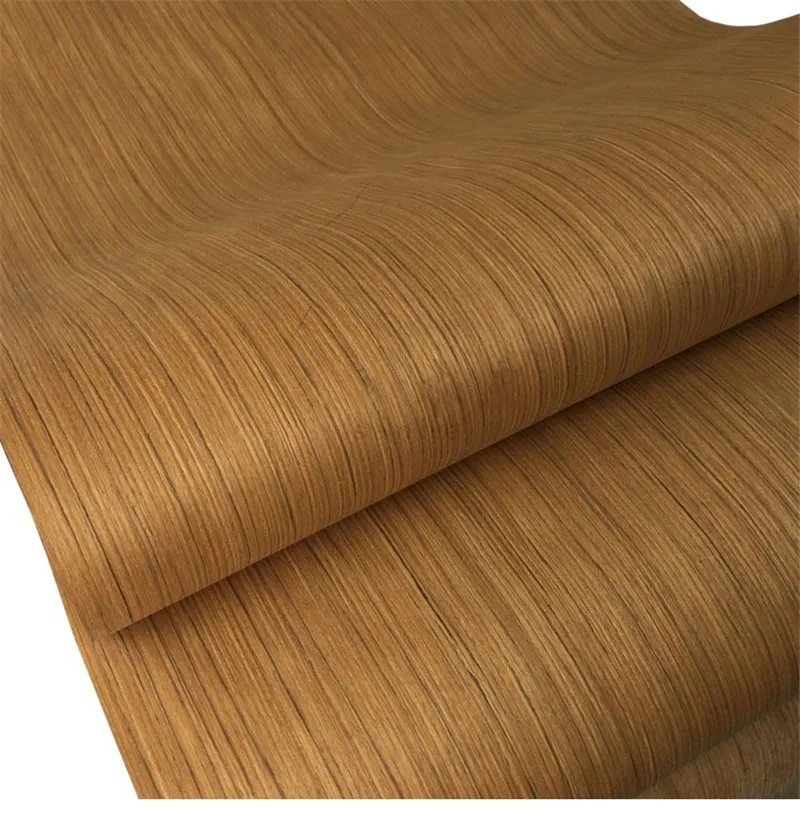 

Synthetic Technology Veneer Engineerd Veneer Thai Teak E.V. Straight Grain Striped Q/C 60cm x 250cm