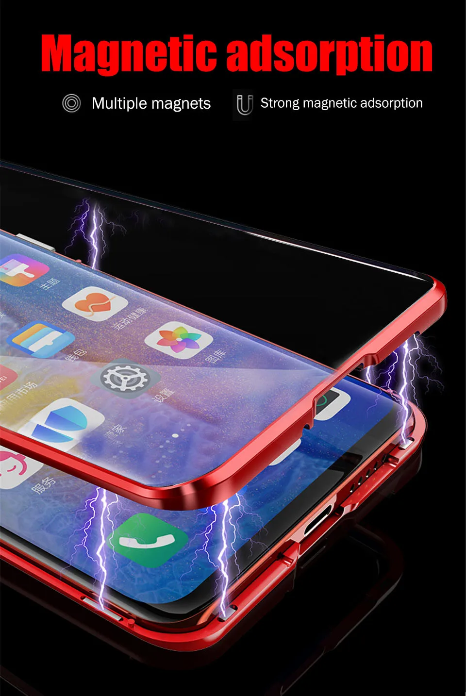 Магнитный адсорбционный металлический чехол для huawei P30 Pro P20 Lite P Smart, Задняя стеклянная крышка для mate 10 Lite 20 Pro Honor 10 Lite