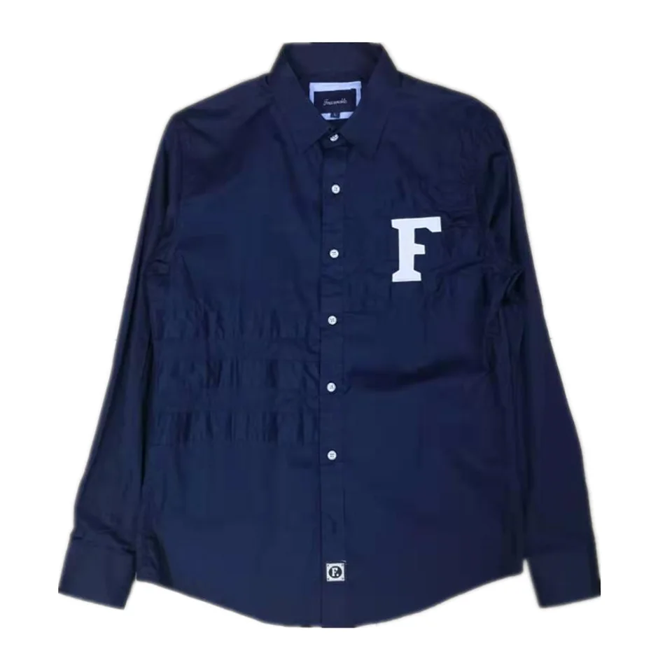 Faconnable рубашка с вышивкой camisa masculina мужские рубашки длинным рукавом 100% хлопок Social