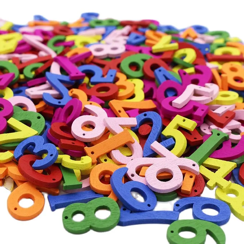 Цифровые деревянные пуговицы для скрапбукинга декоративные аксессуары