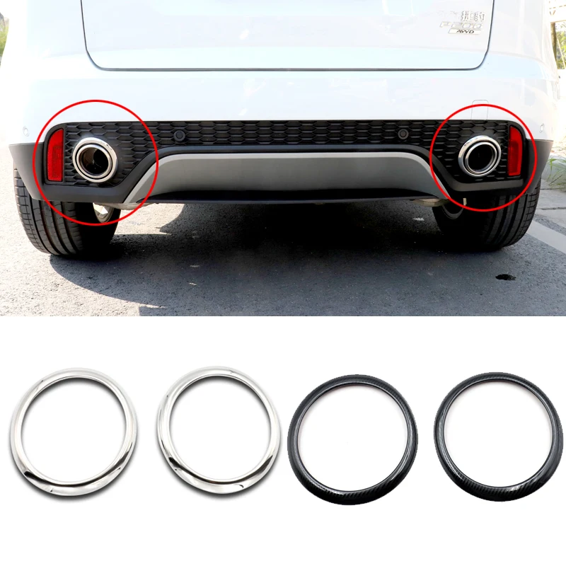 

Car Styling Accessories 2pcs Stainless Rear Decorative Tail Throat TRIMS for Jaguar E-PACE 2018-2020