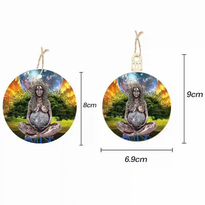 

Gaia mother earth tag label cover label wooden sign home decoration listing earth mother goddess home kitchen decoration st S1A5