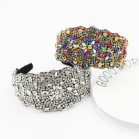 fashion wide rhinestone headband handmade wide bejewelled hairband sparkly party headbands hair accessories for women