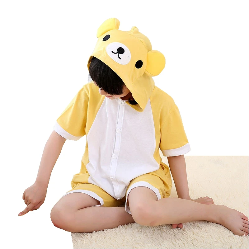 

Summer Kigurumi Pajama Rilakkuma Bear Children Girl Pyjama Boy Cotton Sleepwear Animal Anime Onesie Kid Cosplay Costume Jumpsuit