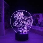 Фигурка Ху Тао, 3D светодиодный ночсветильник Genshin, ударная светодиодный вая светодиодная лампа, игровая лампа