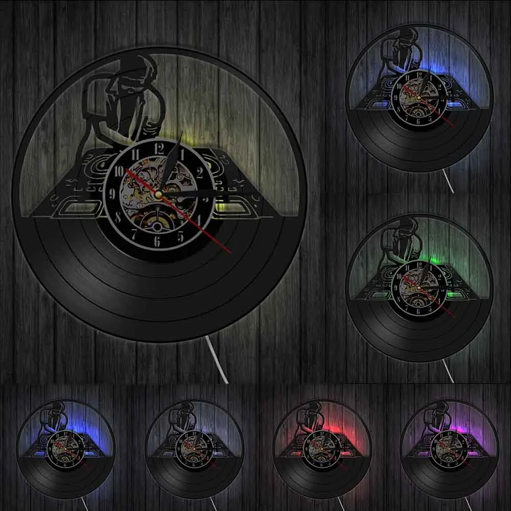 Настенные часы для диджея в стиле хип хоп винтажные виниловые ночных клубов