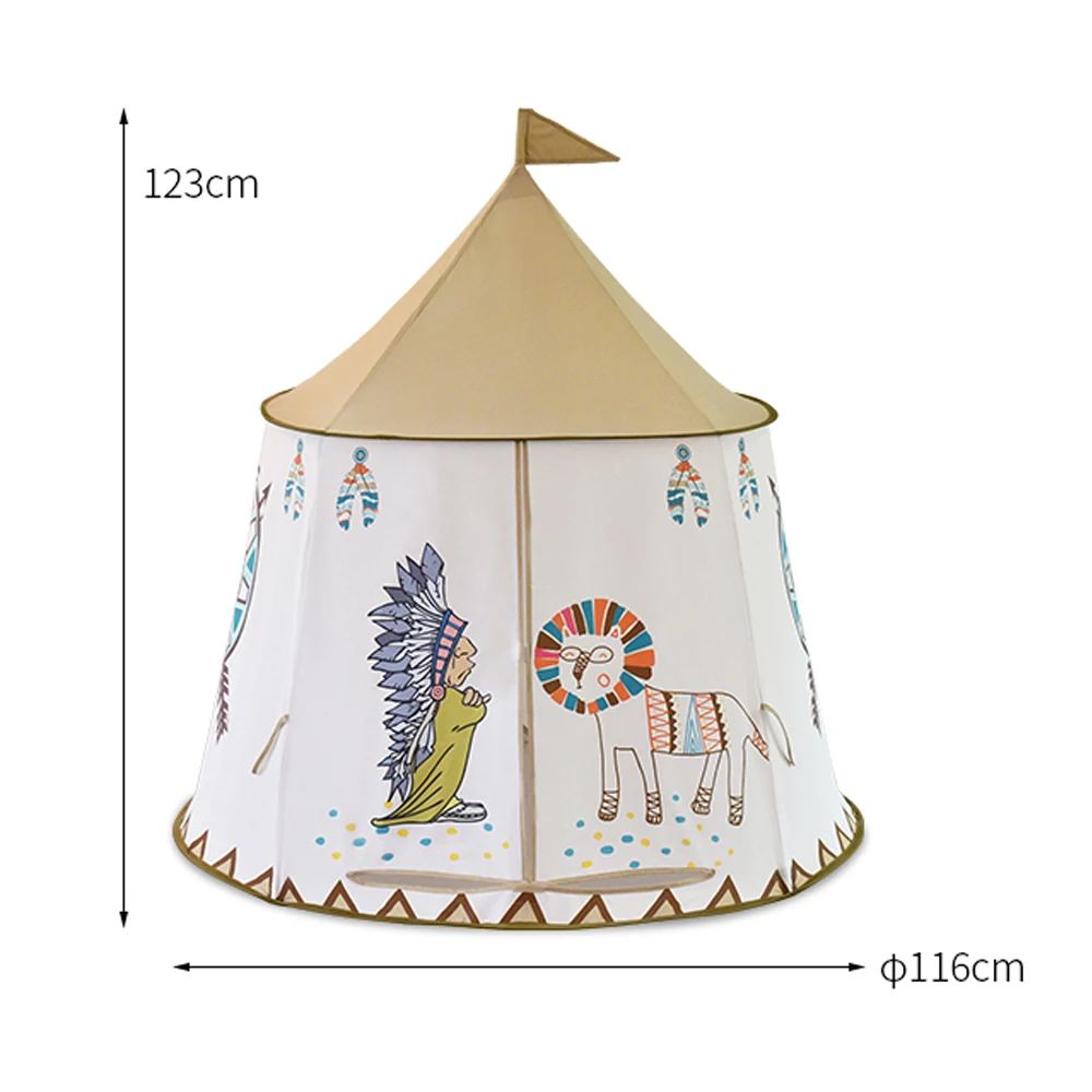 

Kid Tent Portable Princess Castle Present Hang Flag Children Teepee Tent Play Tent Play House for Children Teepee Tent for Kids