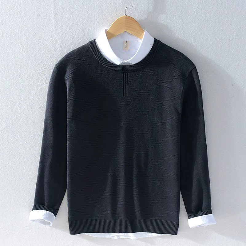 

New Men's Round Neck Solid Color Sweater in 2021