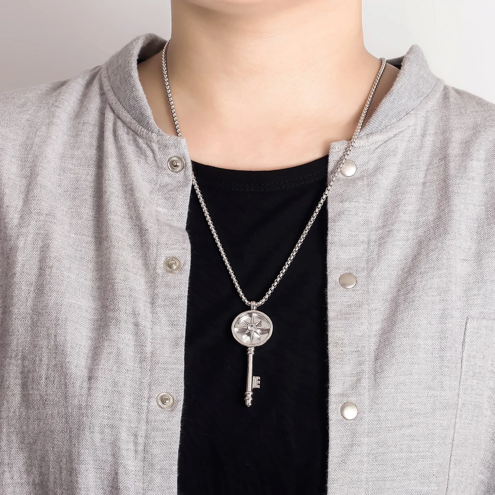 100% 925 Genuine Sterling Silver Women’s Necklace Classic Key Pendant Long Chain 45-70CM Exquisite Jewelry with Gift Box | Украшения и