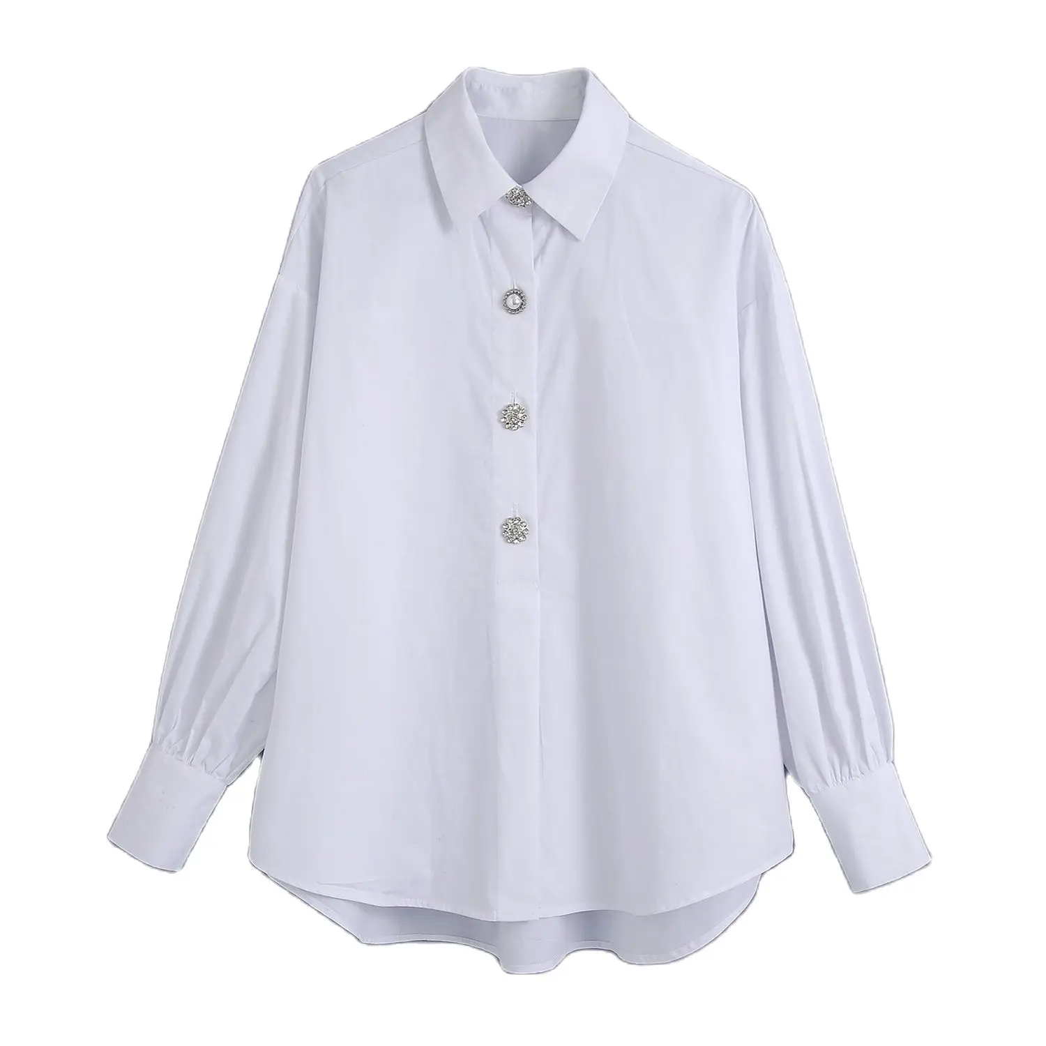 

JC·KILIG 2022 New Faux Jewelry Button Long Shirt B4242