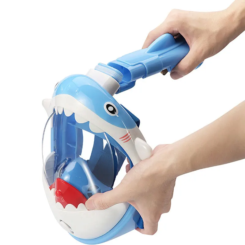 

New Boys Girls Cartoon Swimming Full Face Snorkeling Mask Kids Underwater Scuba Anti Fog Snorkel Diving Mask Set Equipment