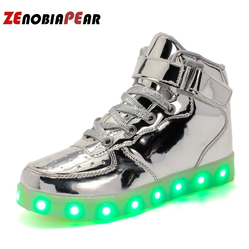 Для мальчиков Led детская обувь 2020 usb кабель для зарядки из сетчатого материала С