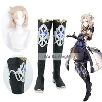 genshin impact alchemist albedo game cosplay shoes high boots custom made halloween party accessories props albedo cosplay wigs