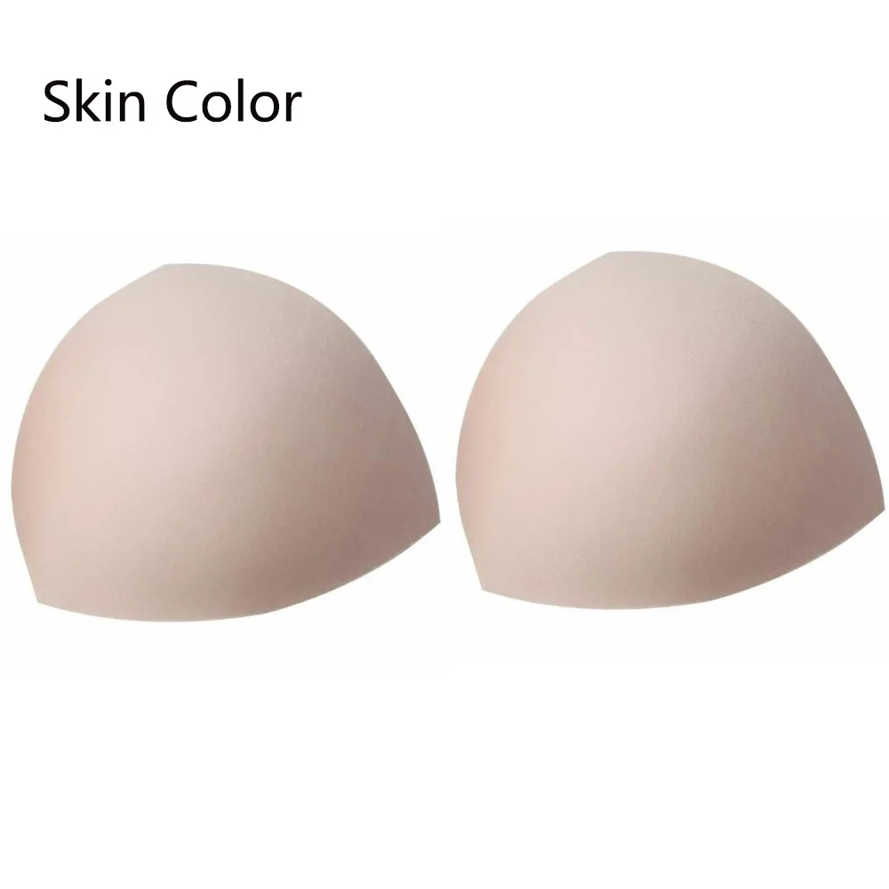 Skin Color 1 пара съемных мягких чашек Новые Женские Треугольные прокладки Бюстгальтера Вставки пены бикини груди вкладыши для увеличения объёма Спортивное нижнее белье аксессуары Прямая поставка - Цвет: Skin Color