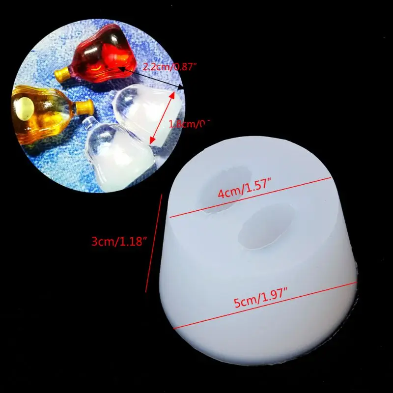 

87HC Mini Rum Wine Bottle Pendant UV Resin Casting Mold Silicone Mold Jewelry Tools
