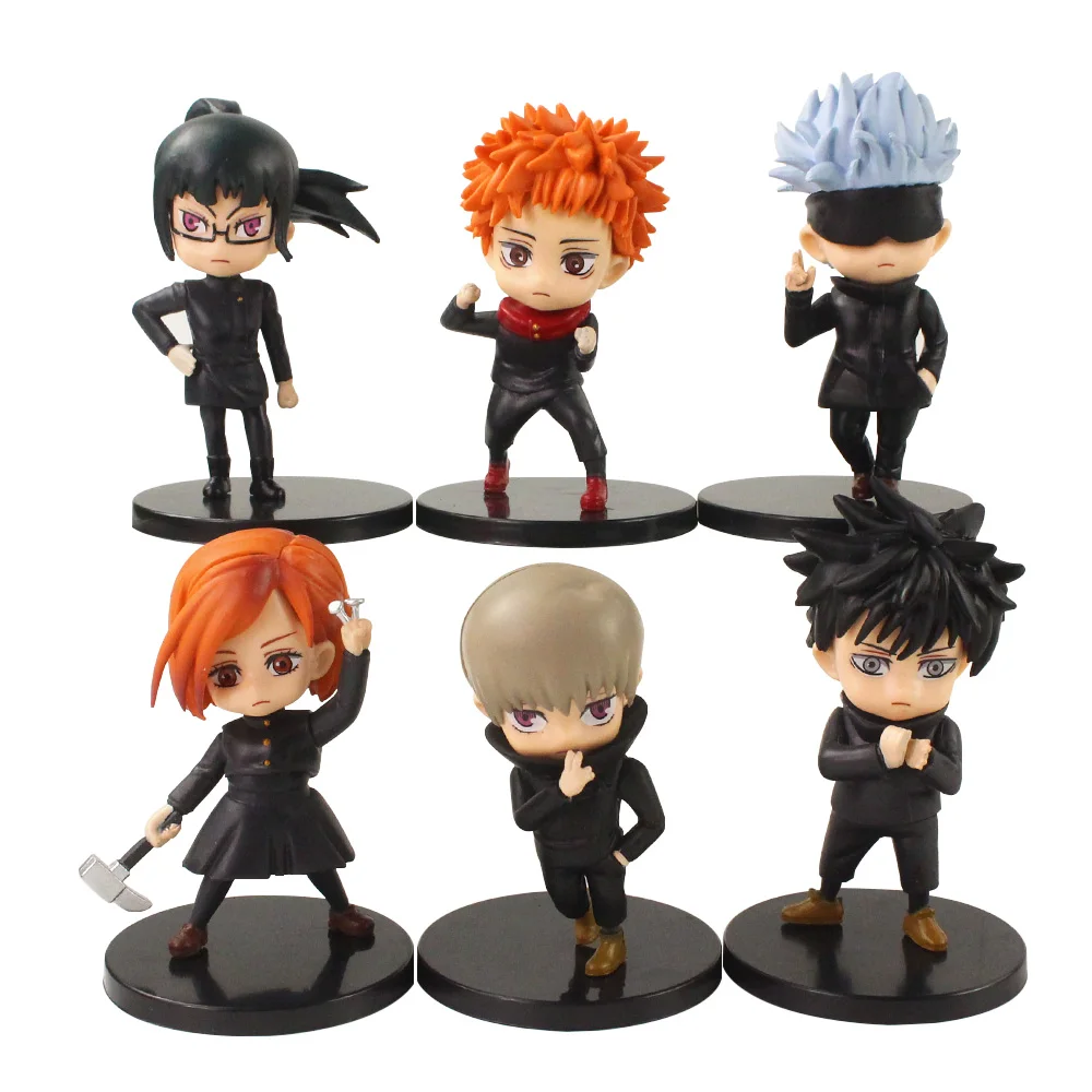 

6pcs/Set Q Ver Anime Jujutsu Kaisen Yuji Itadori Mysterious Megumi Gisaki Roses Gojo Satori Zenin Maki PVC Action Figure