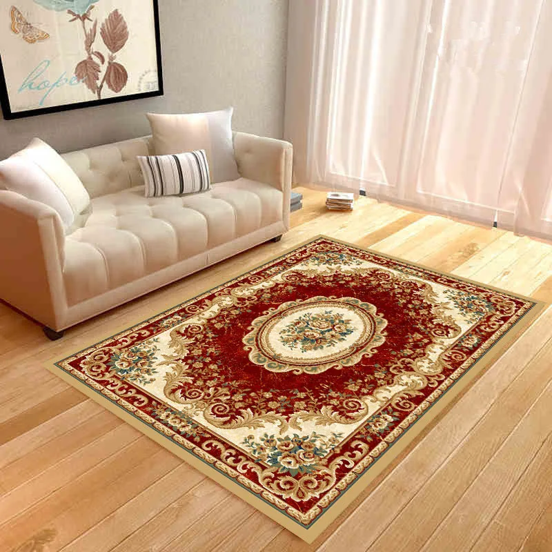 Printed Velvet Crystal Rug European Style Bedroom Living Room Thick Carpet Simple Coffee Table Blanket Family Mat | Дом и сад